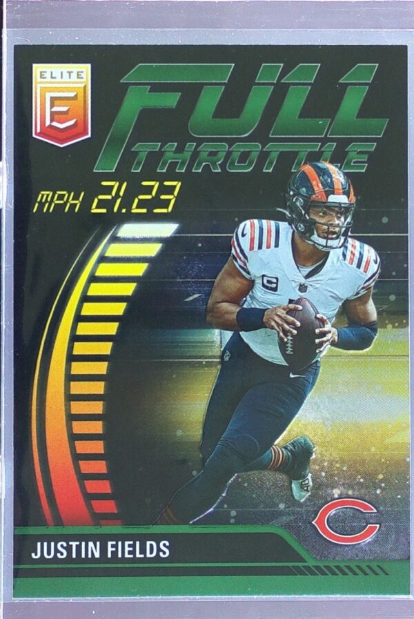 2023 Donruss Elite Justin Fields #FT-JF Bears Full Throttle Green
