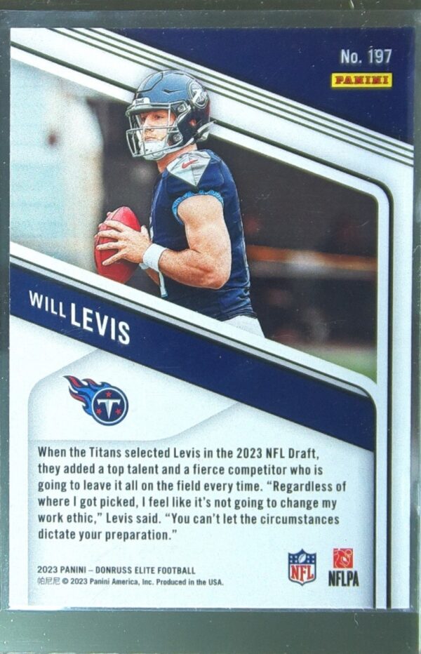 2023 Donruss Elite Will Levis Pink RC #197 Titans - Image 3