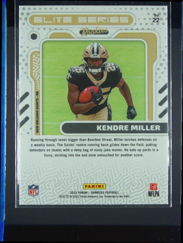 2023 Donruss Kendre Miller #22 Saints Elite Series Rookies - Image 3