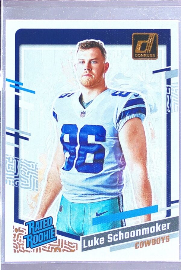 2023 Donruss Luke Schoonmaker RC #18 Cowboys Rated Rookie Portrait
