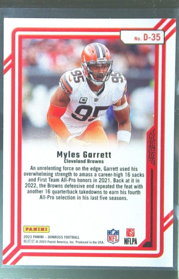 2023 Donruss Myles Garrett #D-35 Browns Dominators - Image 3
