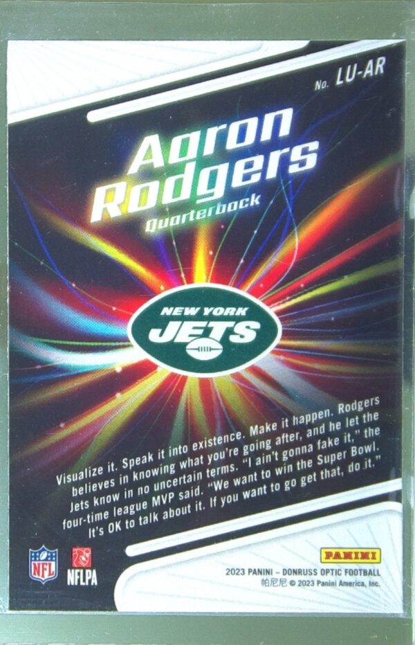 2023 Donruss Optic Aaron Rodgers #LU-AR Jets Light It Up! - Image 3