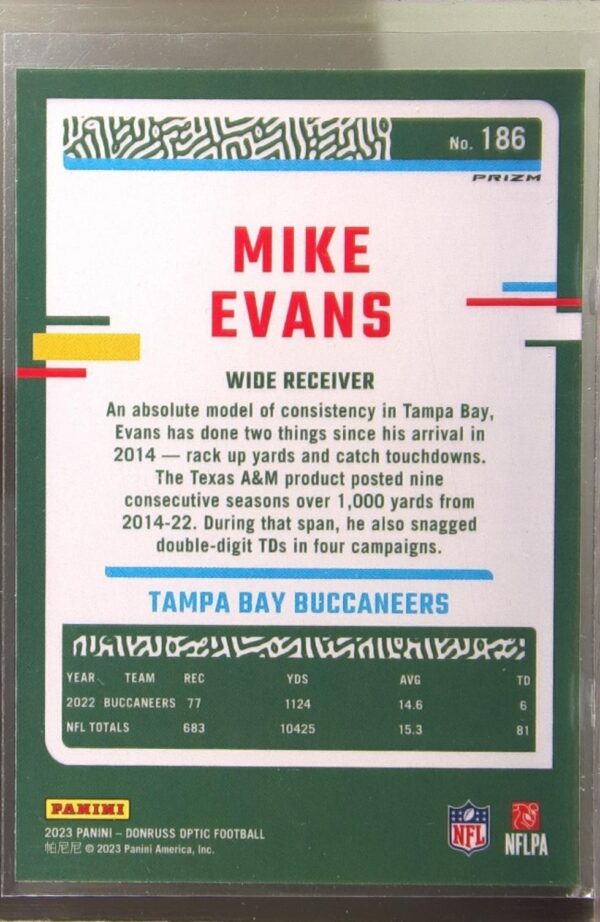 2023 Donruss Optic Mike Evans Holo #186 Buccaneers - Image 3