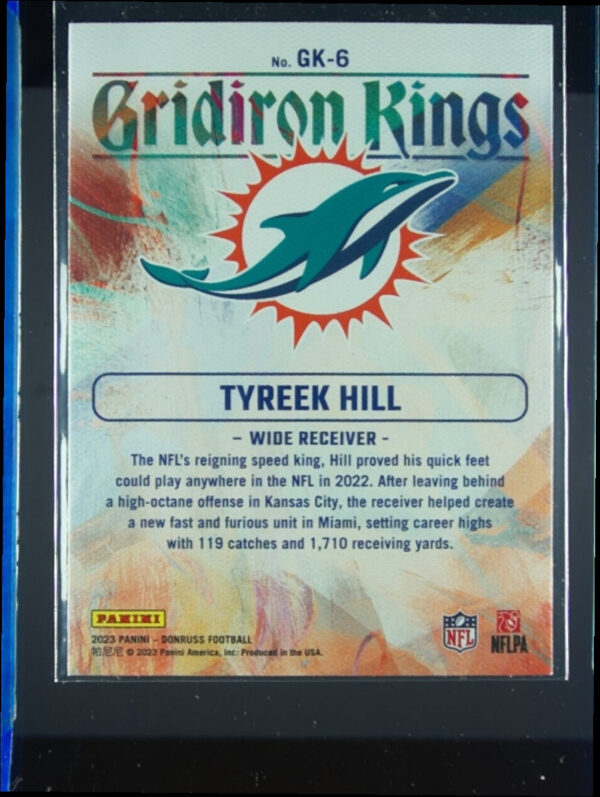 2023 Donruss Tyreek Hill #GK-6 Dolphins Gridiron Kings - Image 3