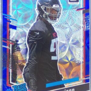 2023 Donruss Zach Harrison #306 Falcons Rated Rookie Preview Blue Scope Prizm