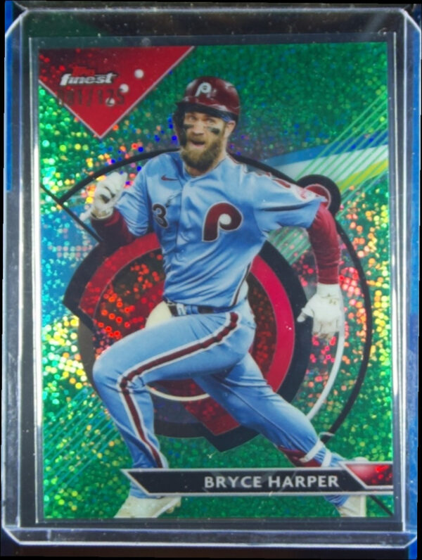 2023 Finest Bryce Harper Green Speckle Refractor SN125 #78 Phillies