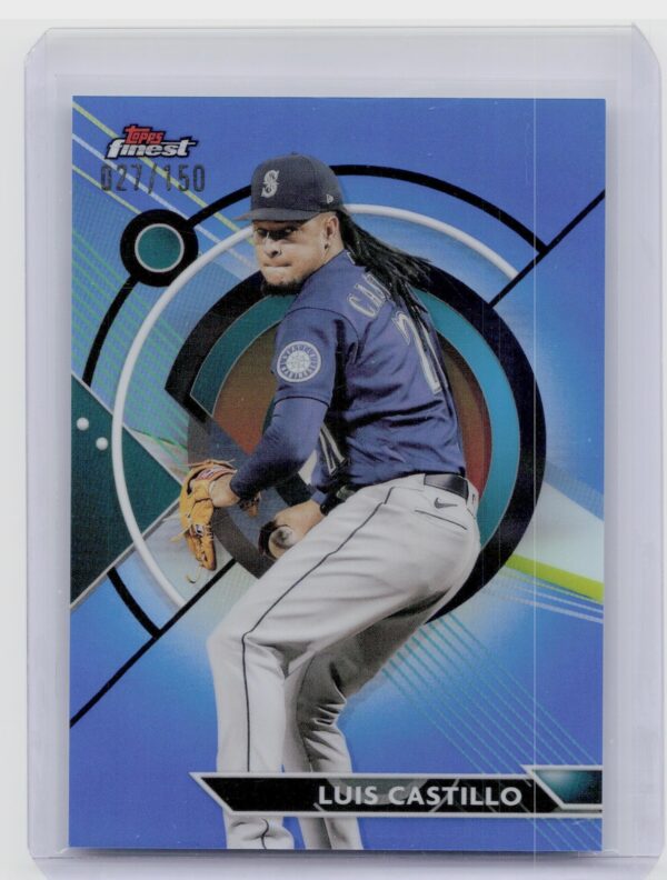 2023 Finest Luis Castillo Blue Refractor /150 #64 Mariners