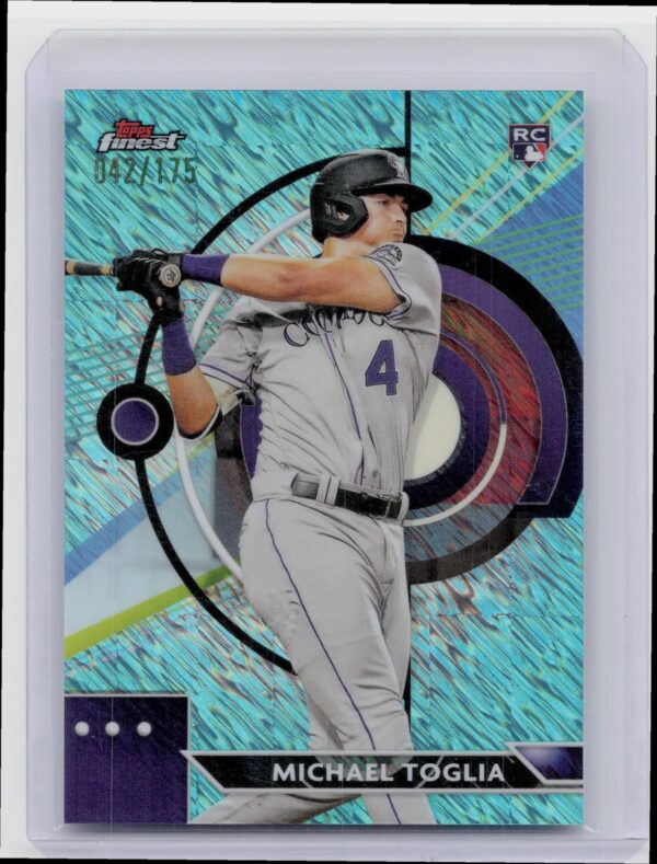 2023 Finest Michael Toglia Aqua Shimmer Refractor /175 #8 Rockies