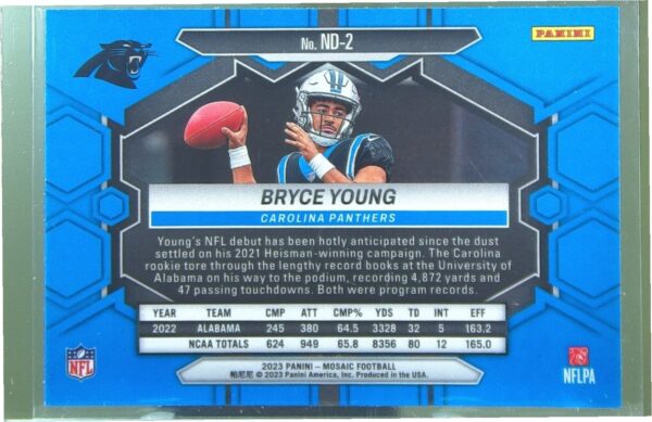 2023 Mosaic Bryce Young RC #ND-2 Panthers - Image 3