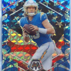 2023 Mosaic Justin Herbert Reactive Blue Mosaic #255 Chargers