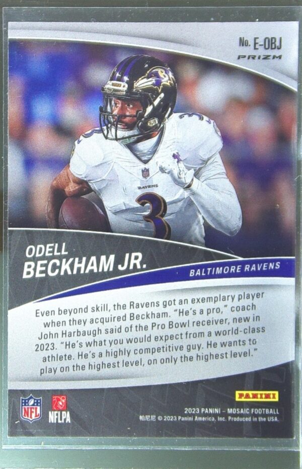 2023 Mosaic Odell Beckham Jr. #E-OBJ Ravens Elevate Mosaic Green - Image 3