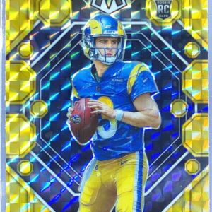 2023 Mosaic Stetson Bennett IV Reactive Yellow Mosaic RC #362 Rams