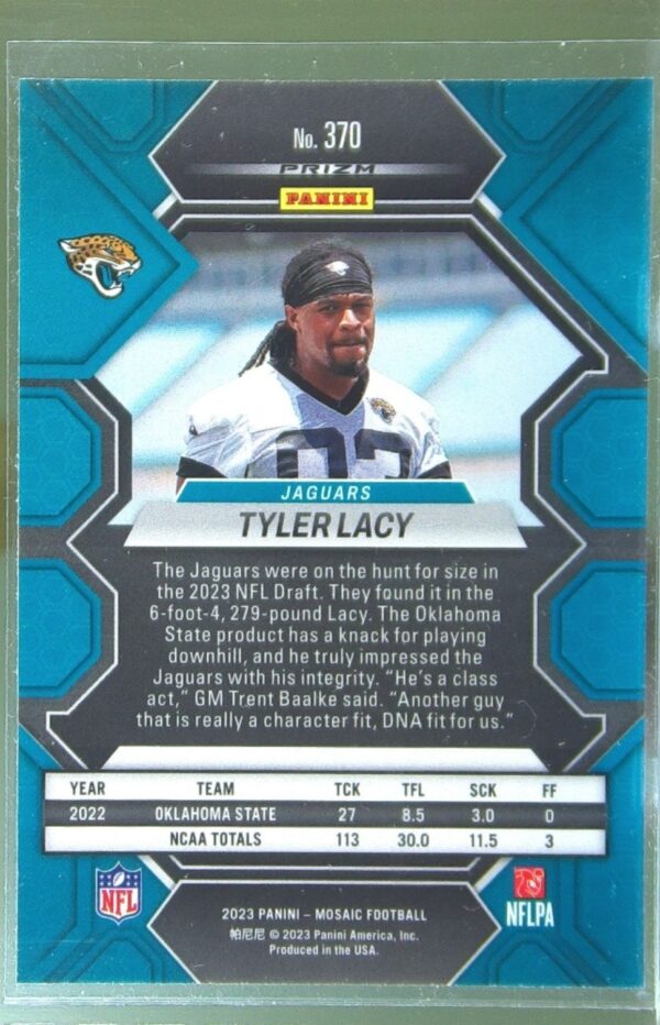 2023 Mosaic Tyler Lacy Reactive Blue Mosaic #370 Jaguars - Image 3