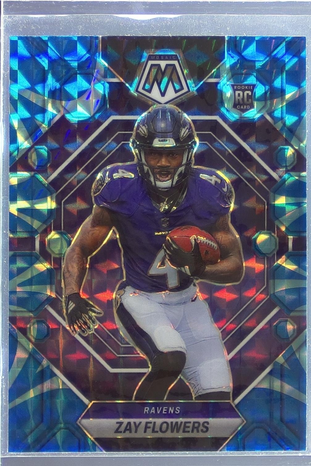 2023 Mosaic Zay Flowers Reactive Blue Mosaic RC #380 Ravens