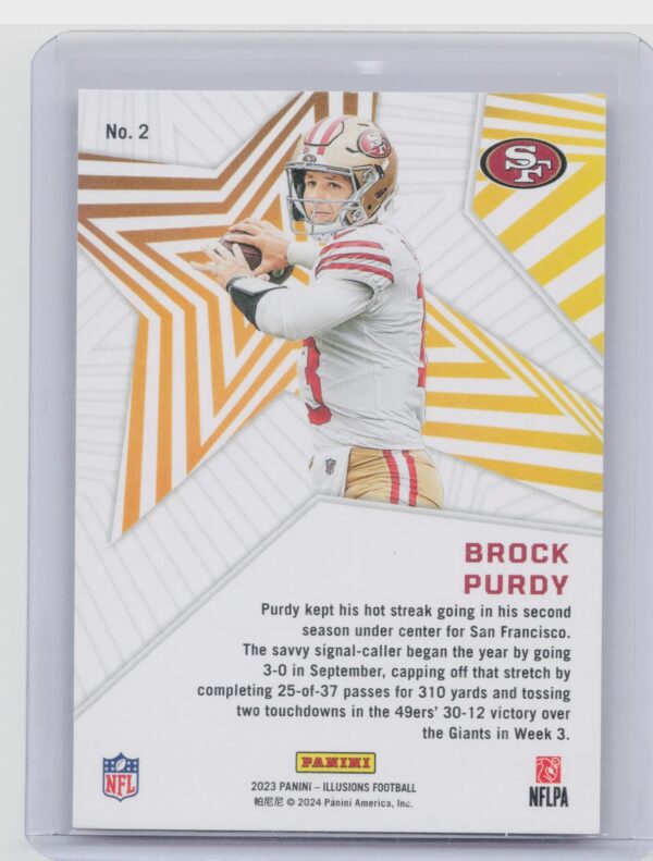 2023 Panini Illusions Brock Purdy #2 49ers Shining Stars - Image 3