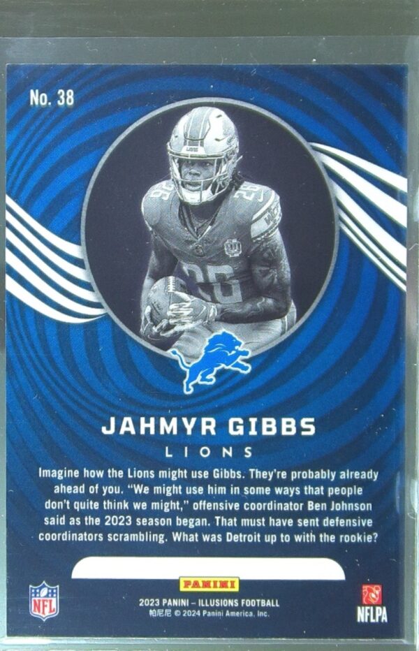 2023 Panini Illusions Jahmyr Gibbs RC #38 Lions - Image 3