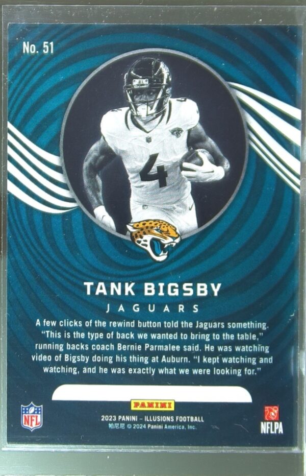 2023 Panini Illusions Tank Bigsby Orange Trophy Collection RC #51 Jaguars - Image 3