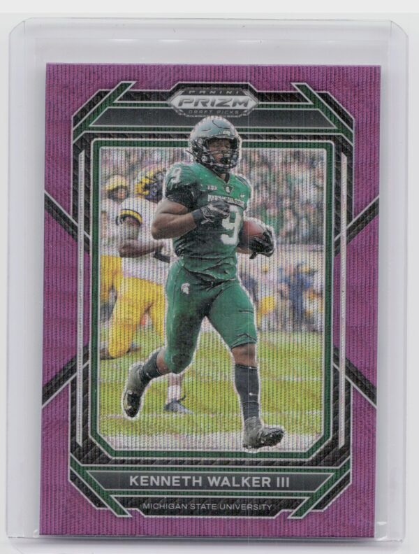 2023 Panini Prizm Draft Picks Kenneth Walker III Prizms Purple Wave #63 Spartans