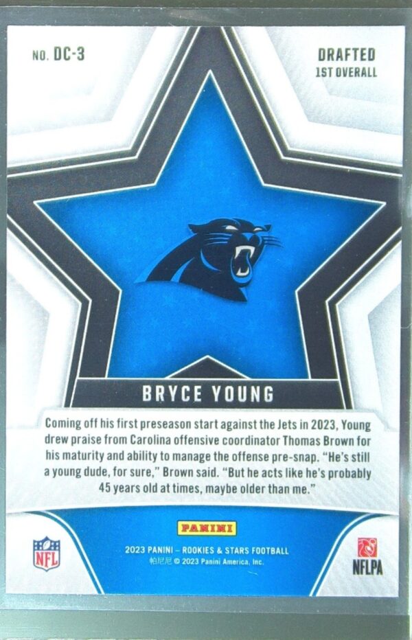 2023 Panini Rookies & Stars Bryce Young RC #DC-3 Panthers Draft Class Longevity - Image 3
