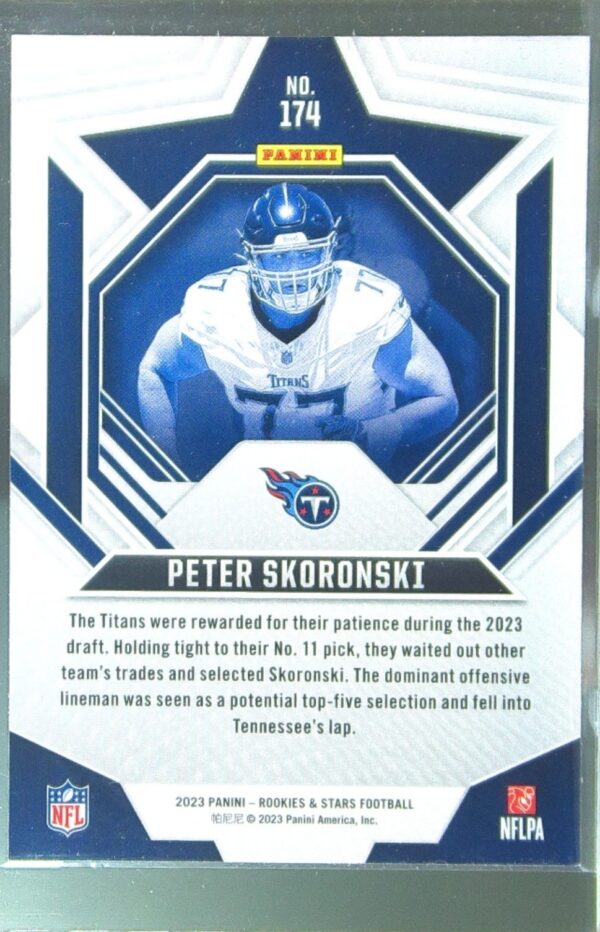 2023 Panini Rookies & Stars Peter Skoronski Red RC #174 Titans - Image 3