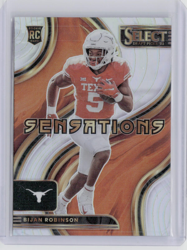 2023 Panini Select Draft Picks Bijan Robinson #SEN-BR Longhorns Sensations Silve