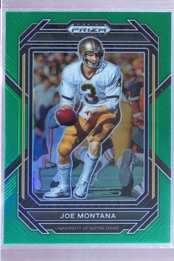 2023 Prizm Draft Picks Joe Montana Prizms Green #54 Irish