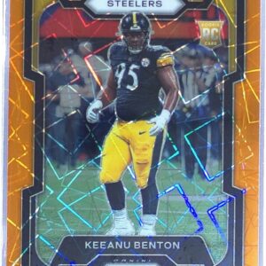 2023 Prizm Keeanu Benton Orange Lazer RC #387 Steelers