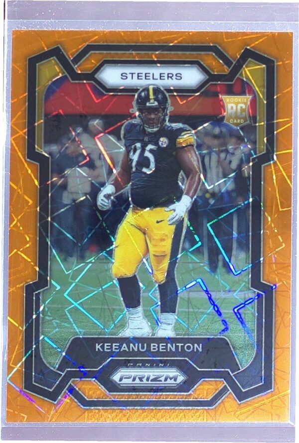 2023 Prizm Keeanu Benton Orange Lazer RC #387 Steelers