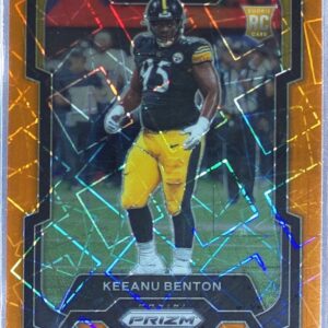 2023 Prizm Keeanu Benton Orange Lazer RC #387 Steelers