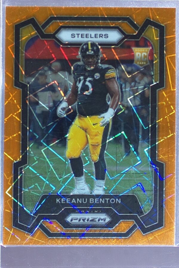 2023 Prizm Keeanu Benton Orange Lazer RC #387 Steelers