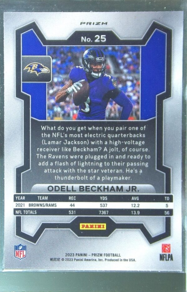 2023 Prizm Odell Beckham Jr. Green Wave #25 Ravens - Image 3