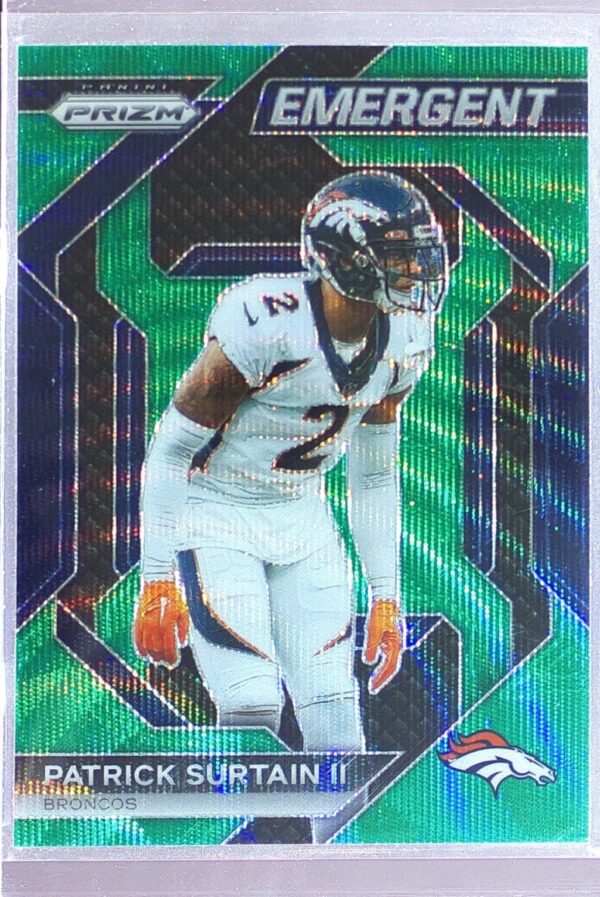 2023 Prizm Patrick Surtain II #H-19 Broncos Emergent Prizms Green Wave