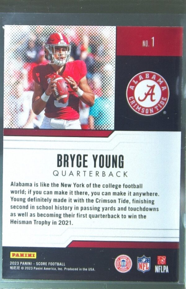 2023 Score Bryce Young RC #1 Tide Protential - Image 3