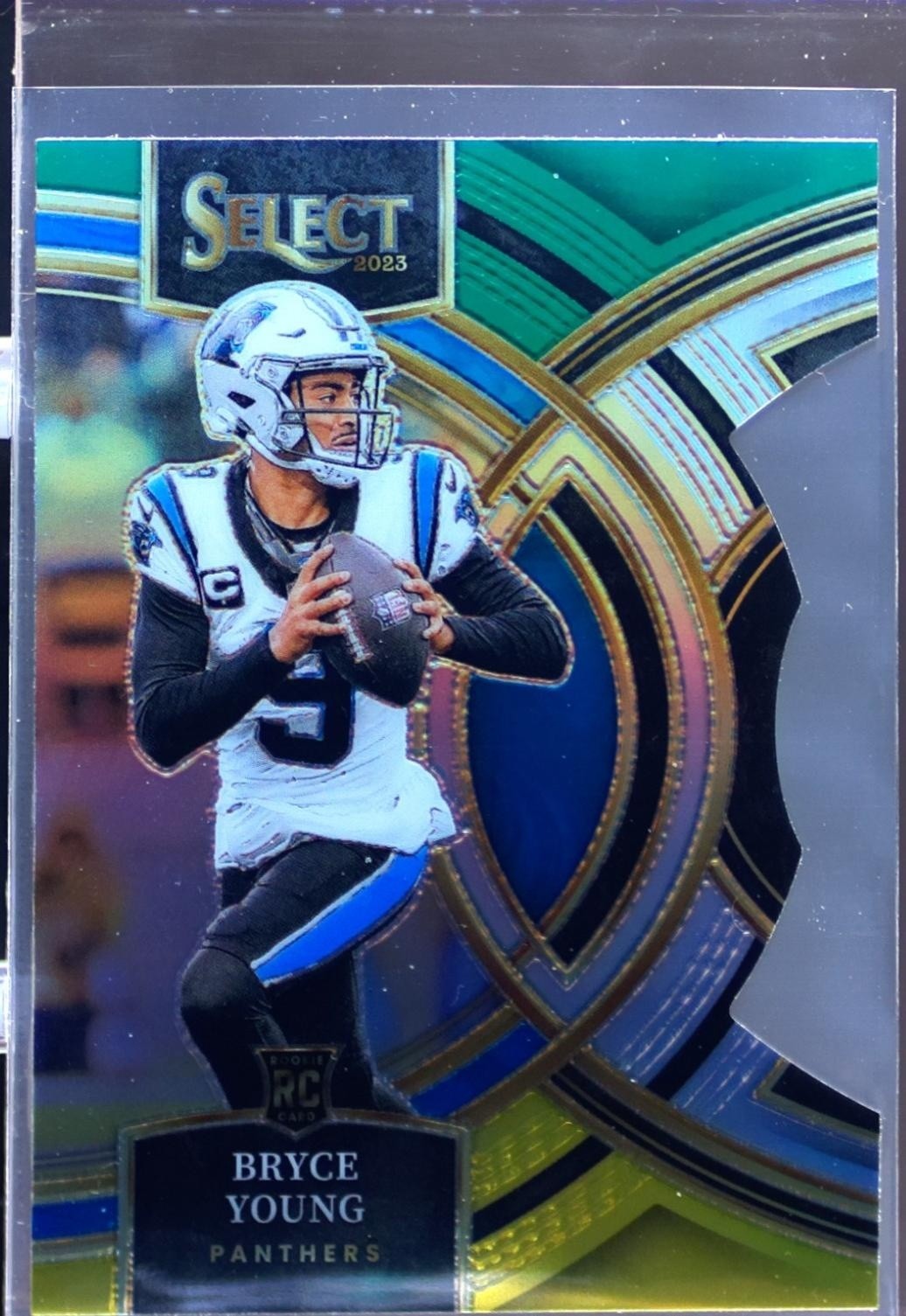 2023 Select Bryce Young Green and Yellow Prizms Die Cuts RC #167 Panthers