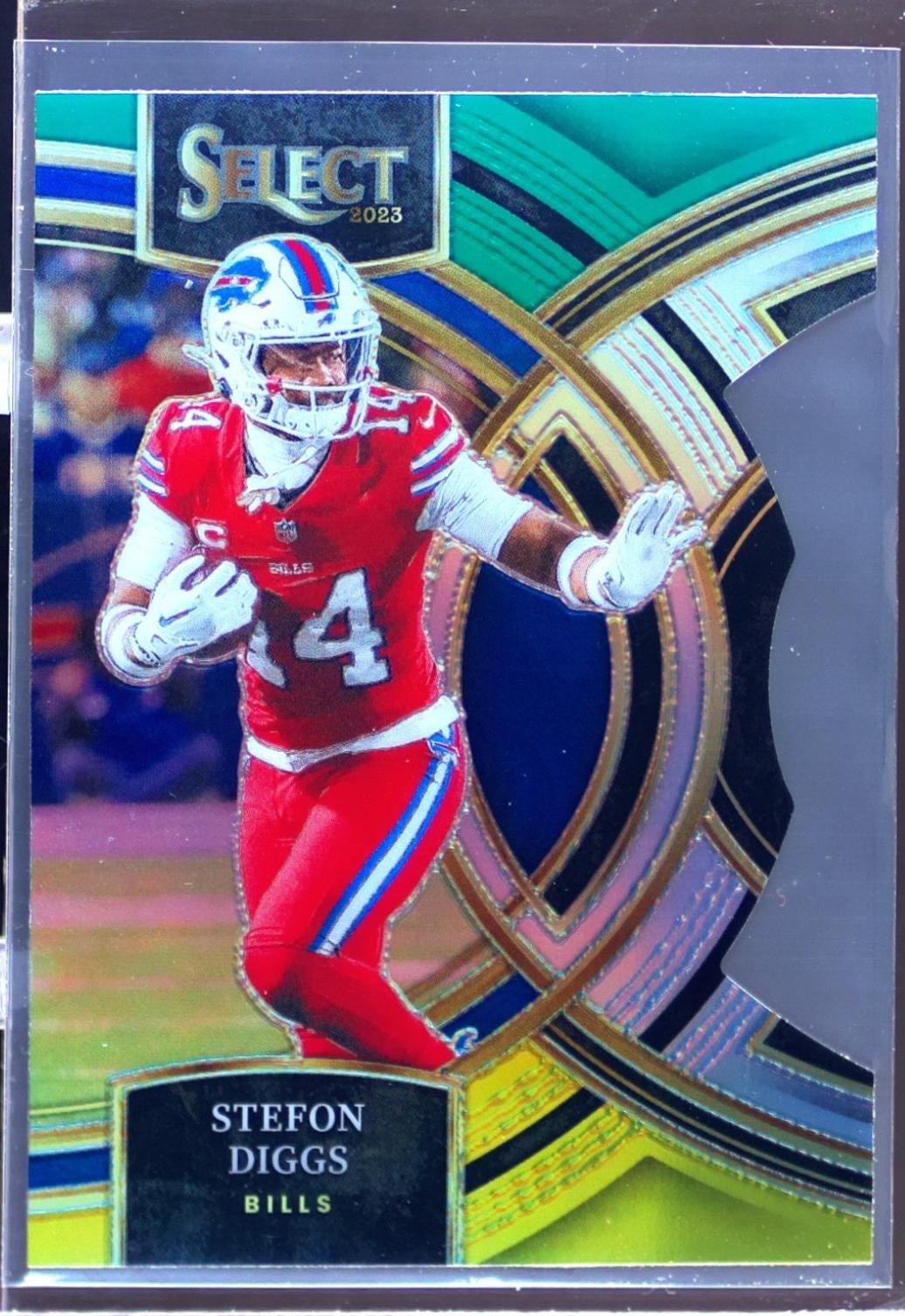2023 Select Stefon Diggs Green and Yellow Prizms Die Cuts #187 Bills
