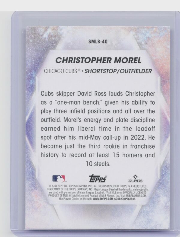 2023 Topps Christopher Morel #SMLB-40 Cubs Stars of MLB - Image 3