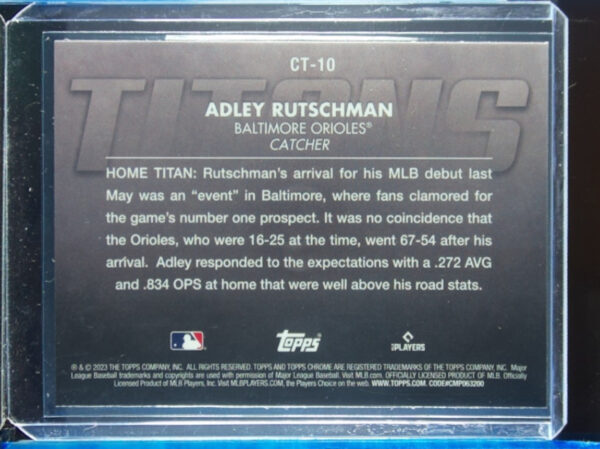 2023 Topps Chrome Adley Rutschman #CT-10 Orioles Titans - Image 3
