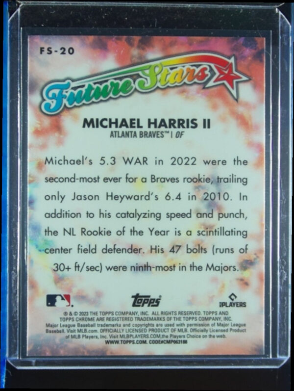 2023 Topps Chrome Michael Harris II #FS-20 Braves Future Stars - Image 3