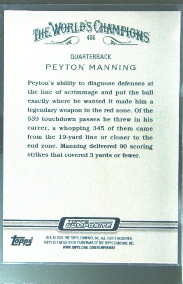 2023 Topps Composite Peyton Manning #406 Colts Allen & Ginter - Image 3