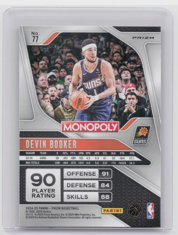 2024-25 Panini Prizm Monopoly Devin Booker Red Prizms #77 Suns - Image 3