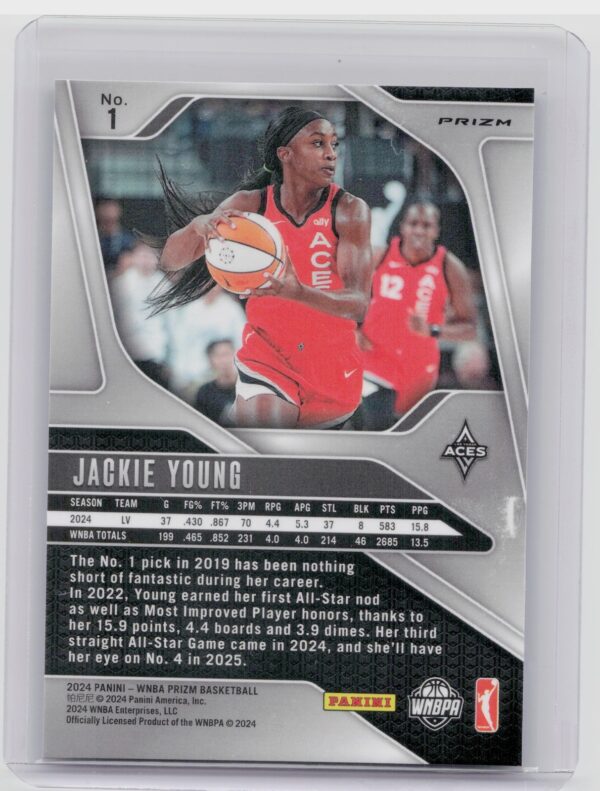 2024-25 Panini Prizm WNBA Jackie Young Blue Velocity Prizms #1 Aces - Image 3