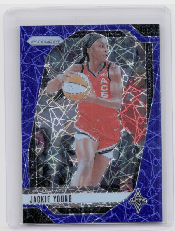 2024-25 Panini Prizm WNBA Jackie Young Blue Velocity Prizms #1 Aces