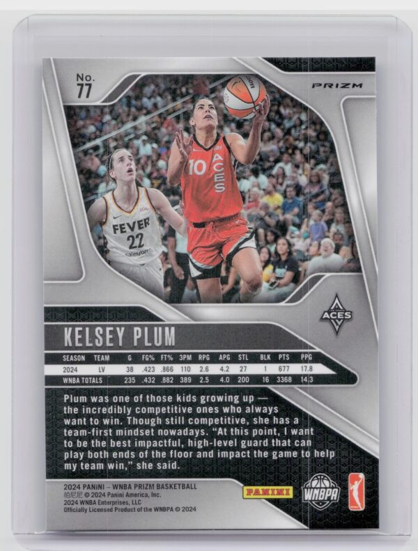 2024-25 Panini Prizm WNBA Kelsey Plum Ice Prizms #77 Aces - Image 3
