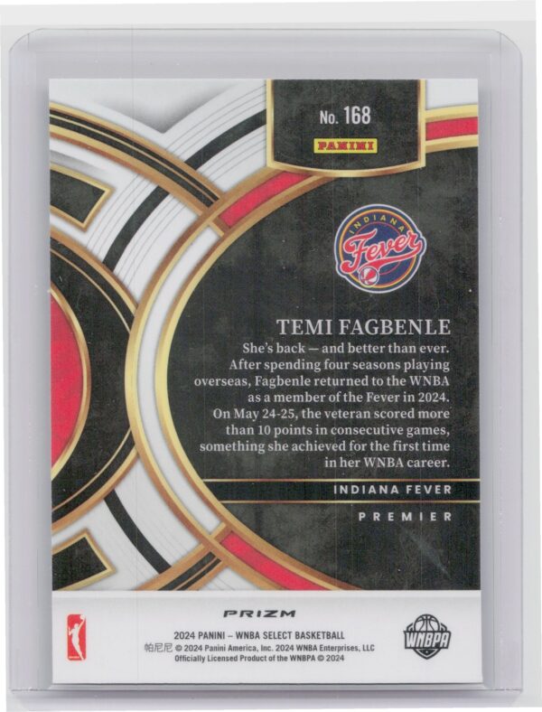 2024-25 Panini Select WNBA Temi Fagbenle 168 Fever - Image 3