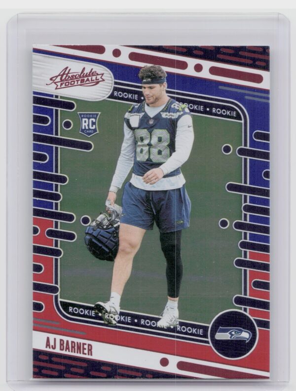 2024 Absolute AJ Barner Red and Blue RC 184 Seahawks