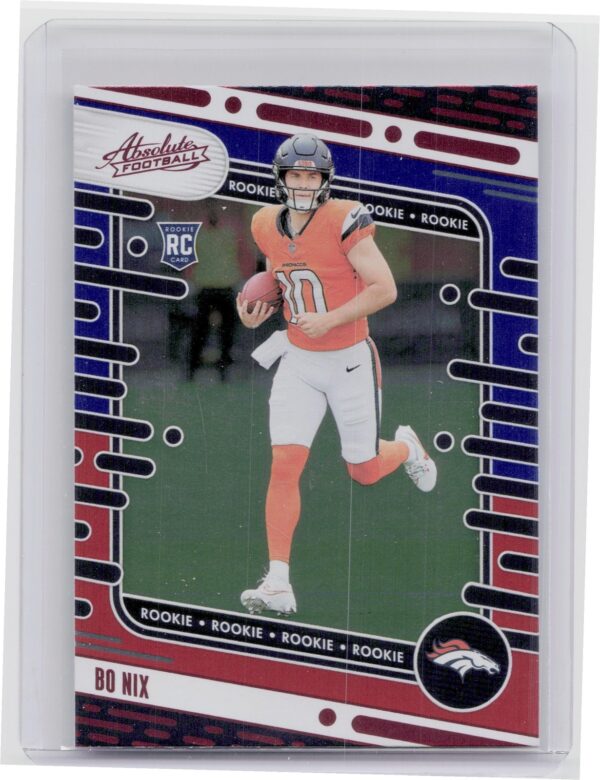 2024 Absolute Bo Nix Red and Blue RC 112 Broncos