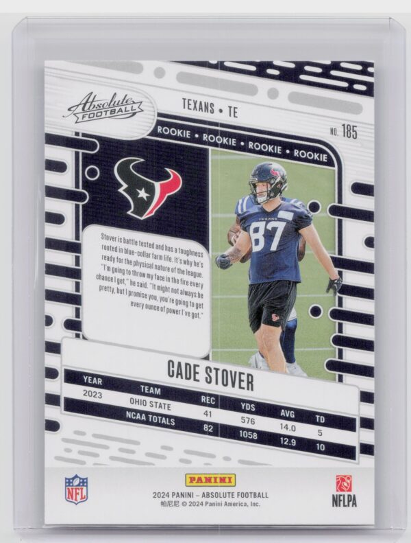 2024 Absolute Cade Stover Red and Blue RC 185 Texans - Image 3