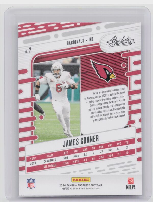 2024 Absolute James Conner Red and Blue 2 Cardinals - Image 3