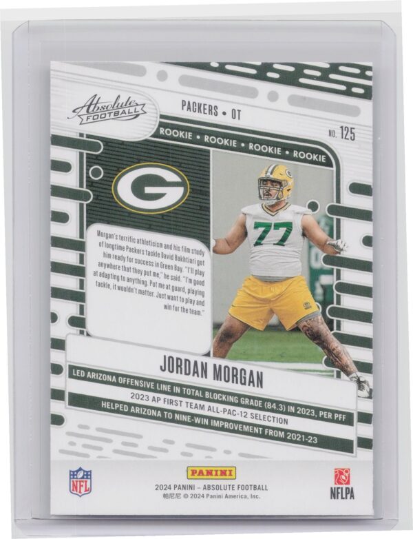 2024 Absolute Jordan Morgan Red and Blue RC 125 Packers - Image 3