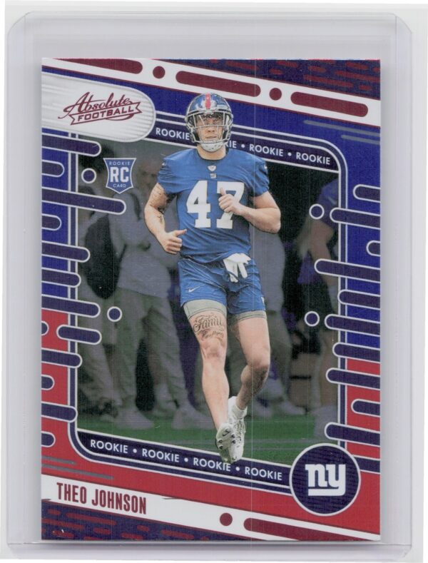 2024 Absolute Theo Johnson Red and Blue RC #179 Giants